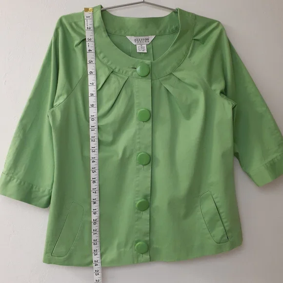 Allison Taylor Top Woman Casual Business Attire Solid Green Size 8 - Picture 6 of 6